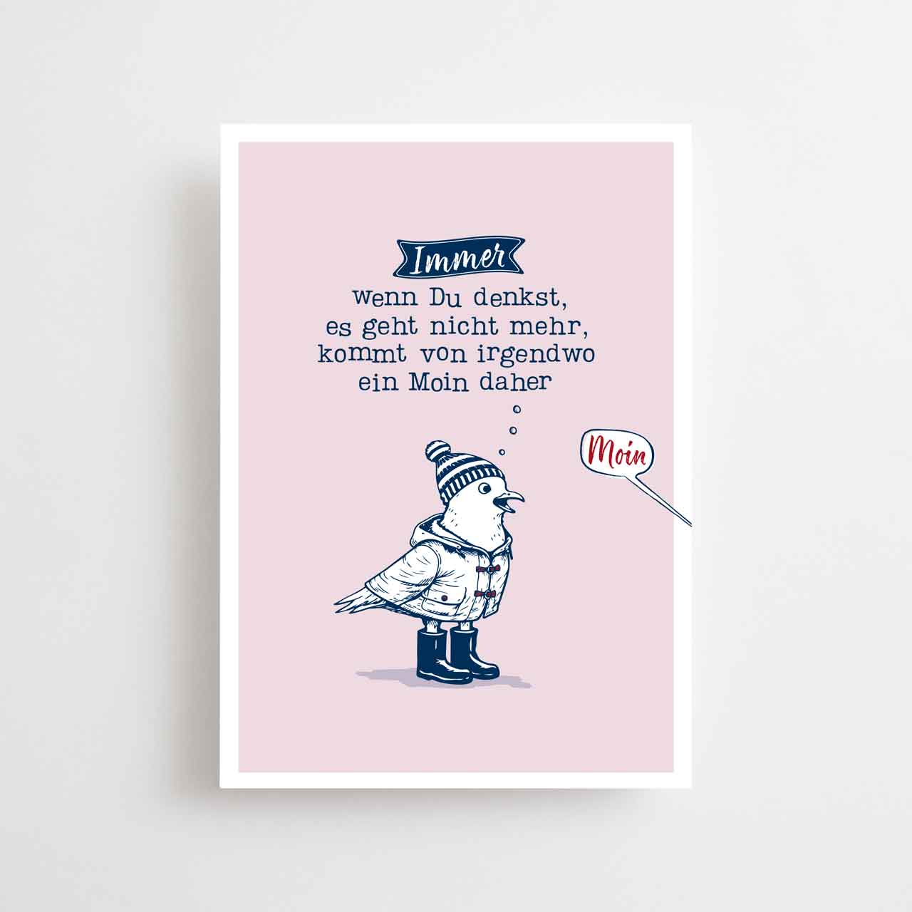 Maritime postcard - A "Moin" from here