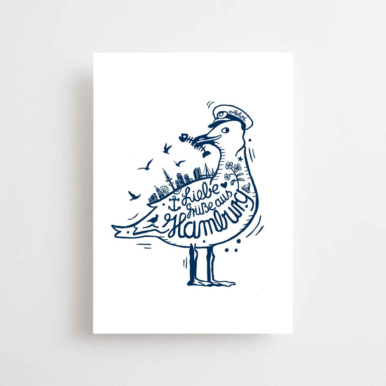 Nautical postcard - Greetings from Hamburg