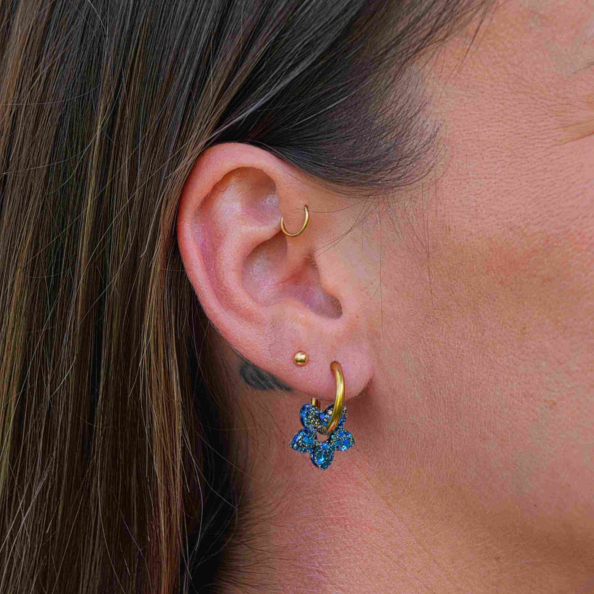 Créoles Mini Tiaré Mix Bleu
