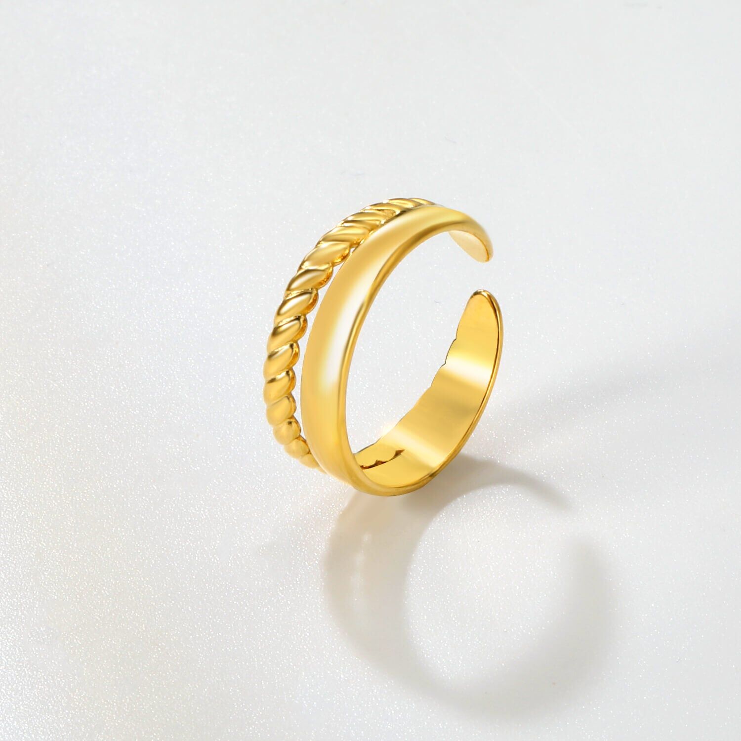 Canyon waterproof gold-plated ring