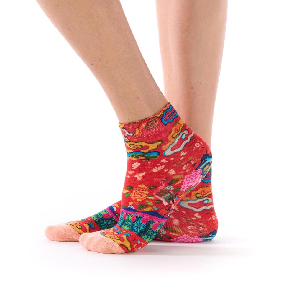 Ultra-short printed ankle socks