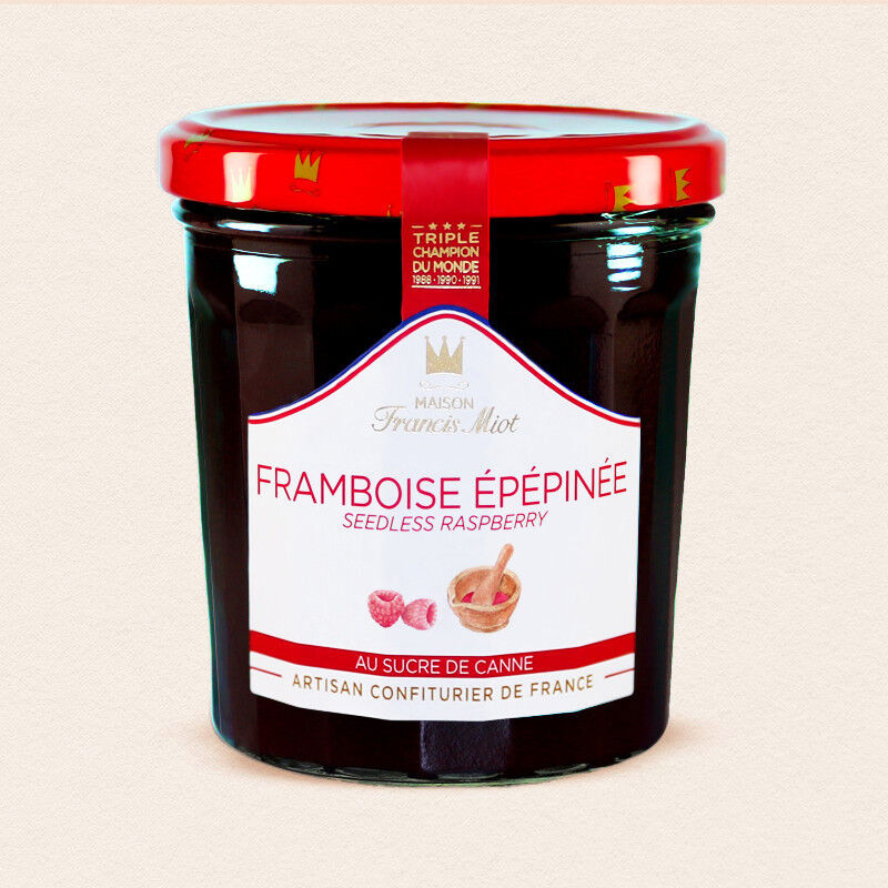 Seedless raspberry jam with cane sugar - 340g