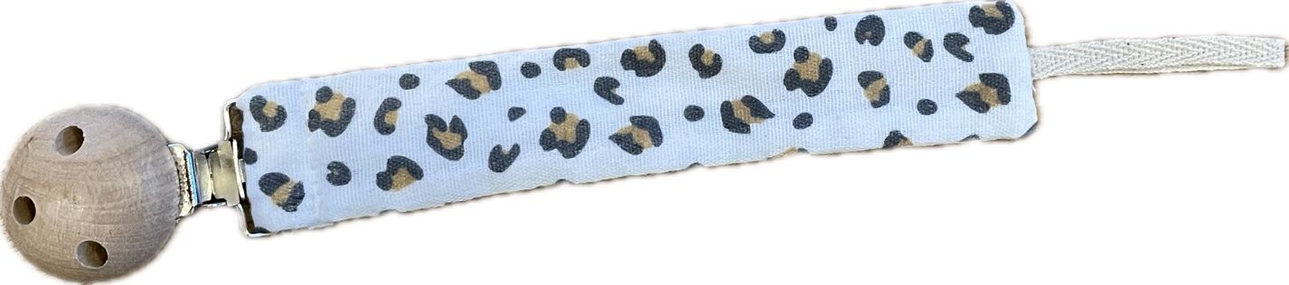 Pacifier Clip - Leopard Print Cotton Gauze