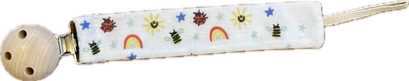Attache-Sucette - Abeille gaze de coton
