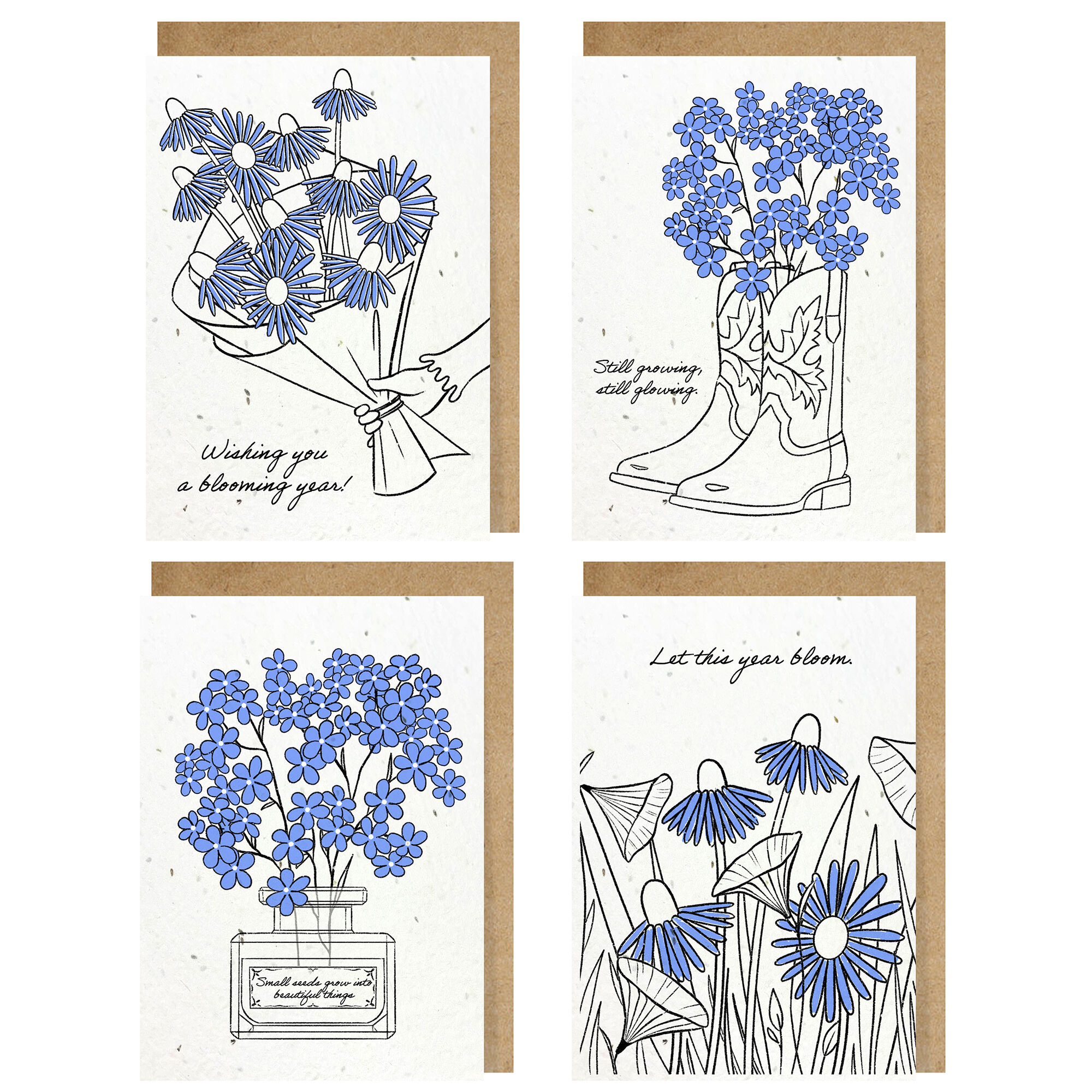 Eco-Friendly Plantable Greeting Card with Seeds – Sustainable Gift Card – Forget Me Nots