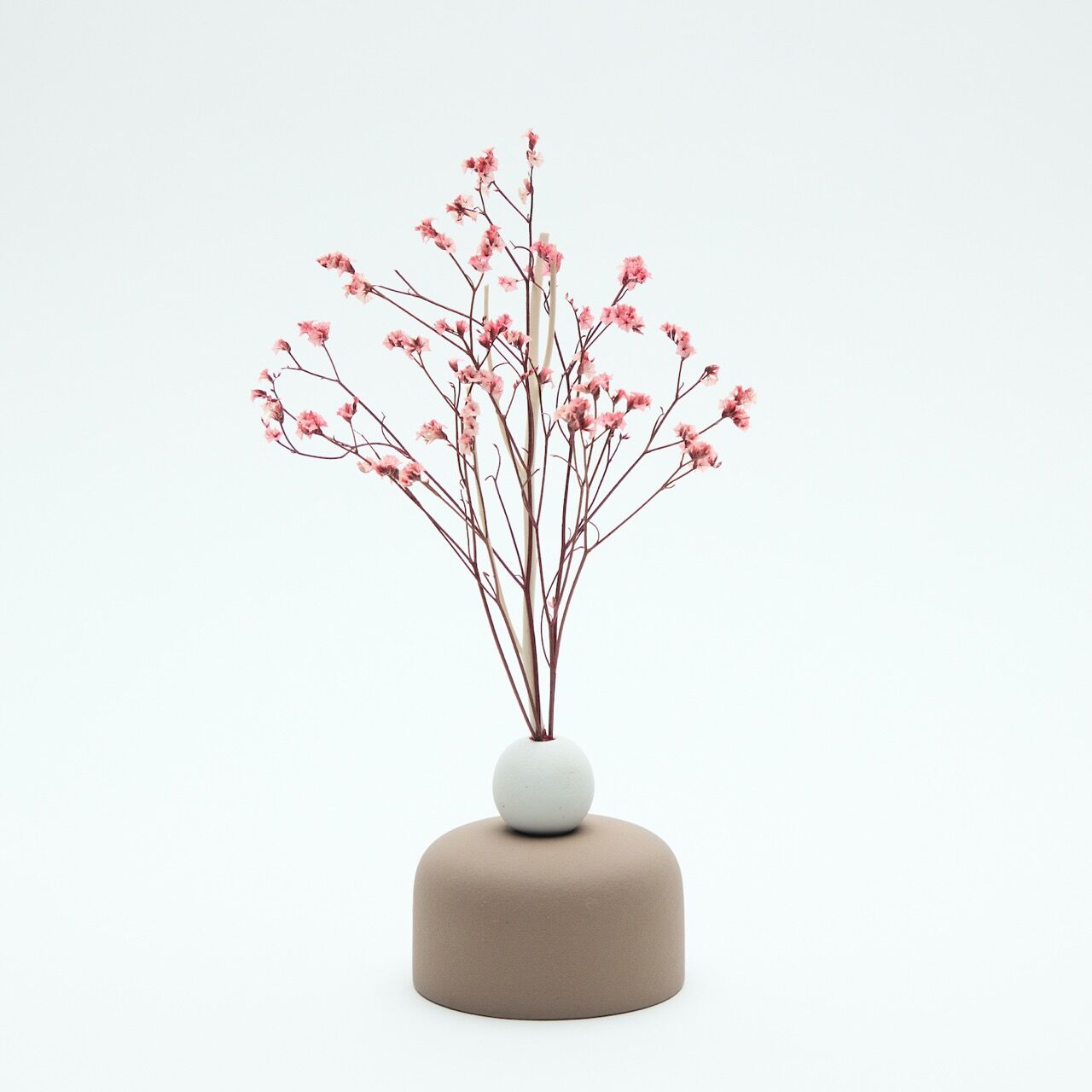 Dried flower bouquet and ceramic vase - Ginger Choco fragrance diffuser