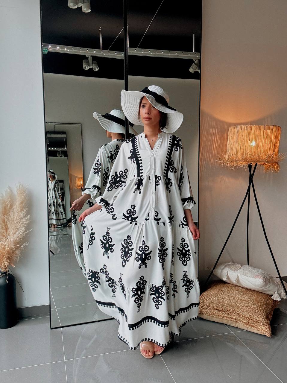 Robe Longue Bohème – Imprimé Ethnique Élégant