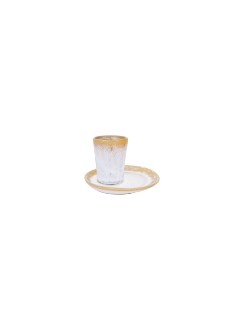 Amazonia ceramic espresso cup, white, with saucer | Portugal