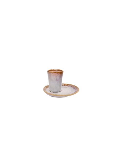 Ceramic Amazonia espresso cup gray with plate | Portugal