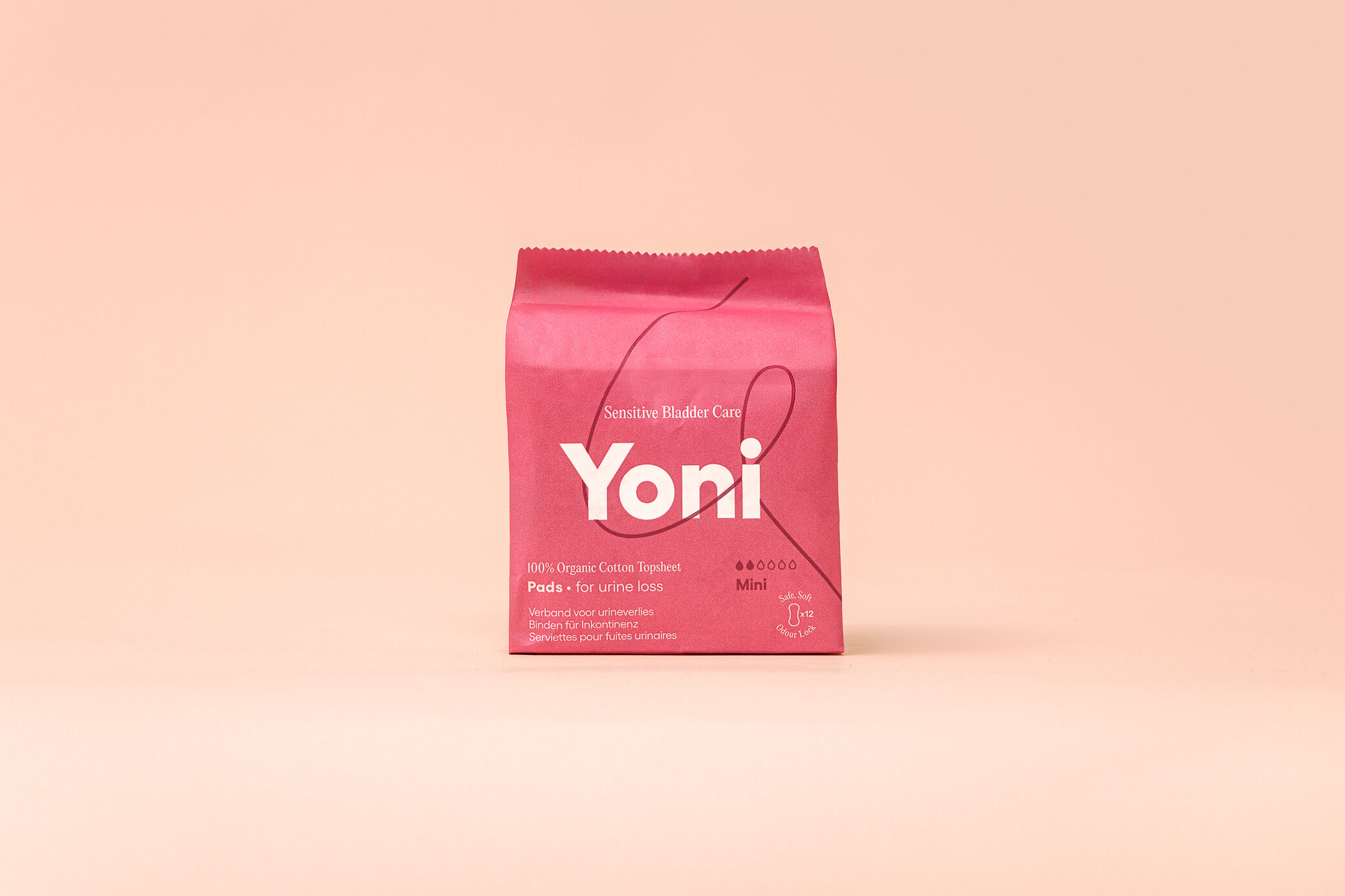 Mini serviettes hygiéniques Yoni pour les fuites urinaires • sans ailettes x12 ∙ Voile de surface 100 % coton biologique