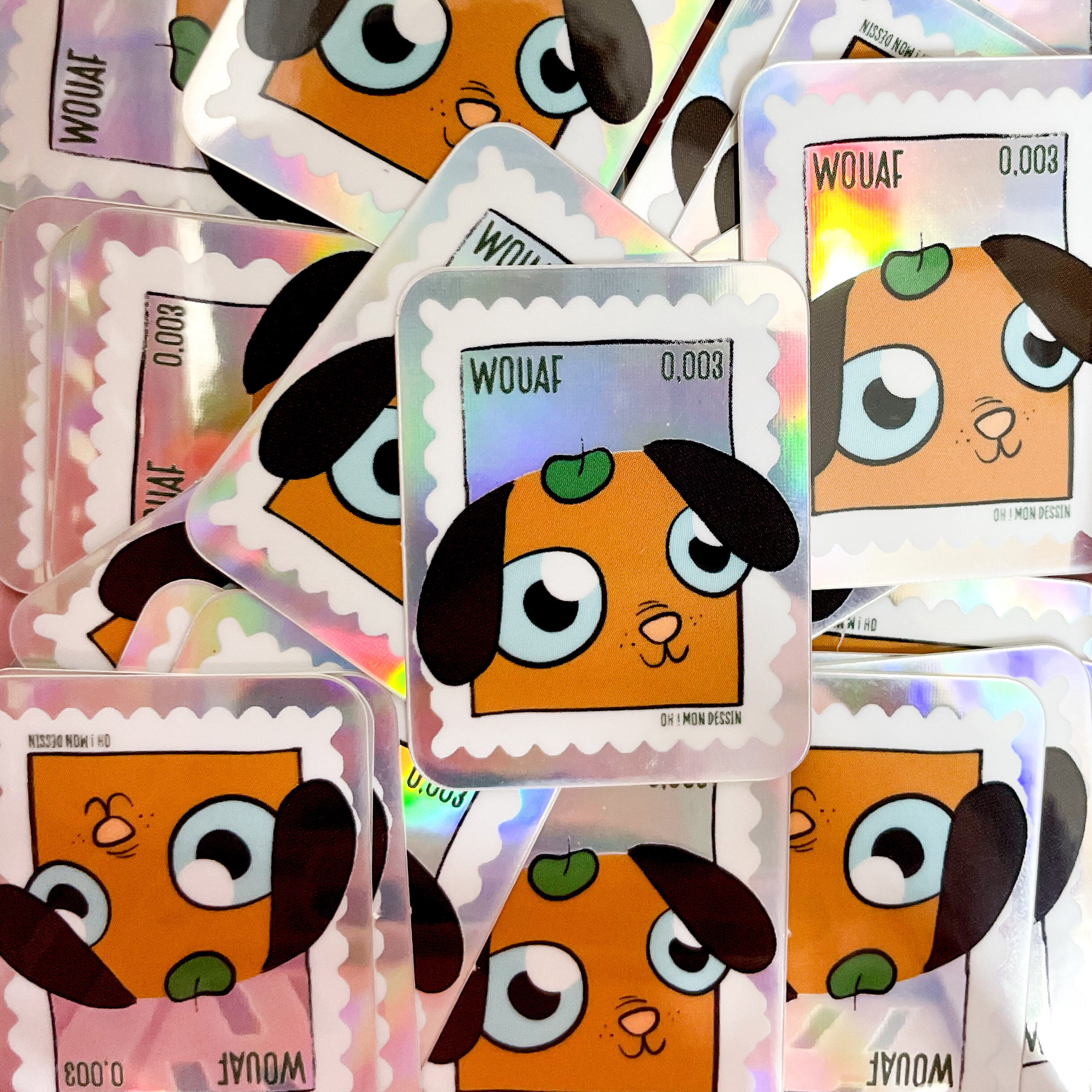 Holographic Dog Sticker – Woof