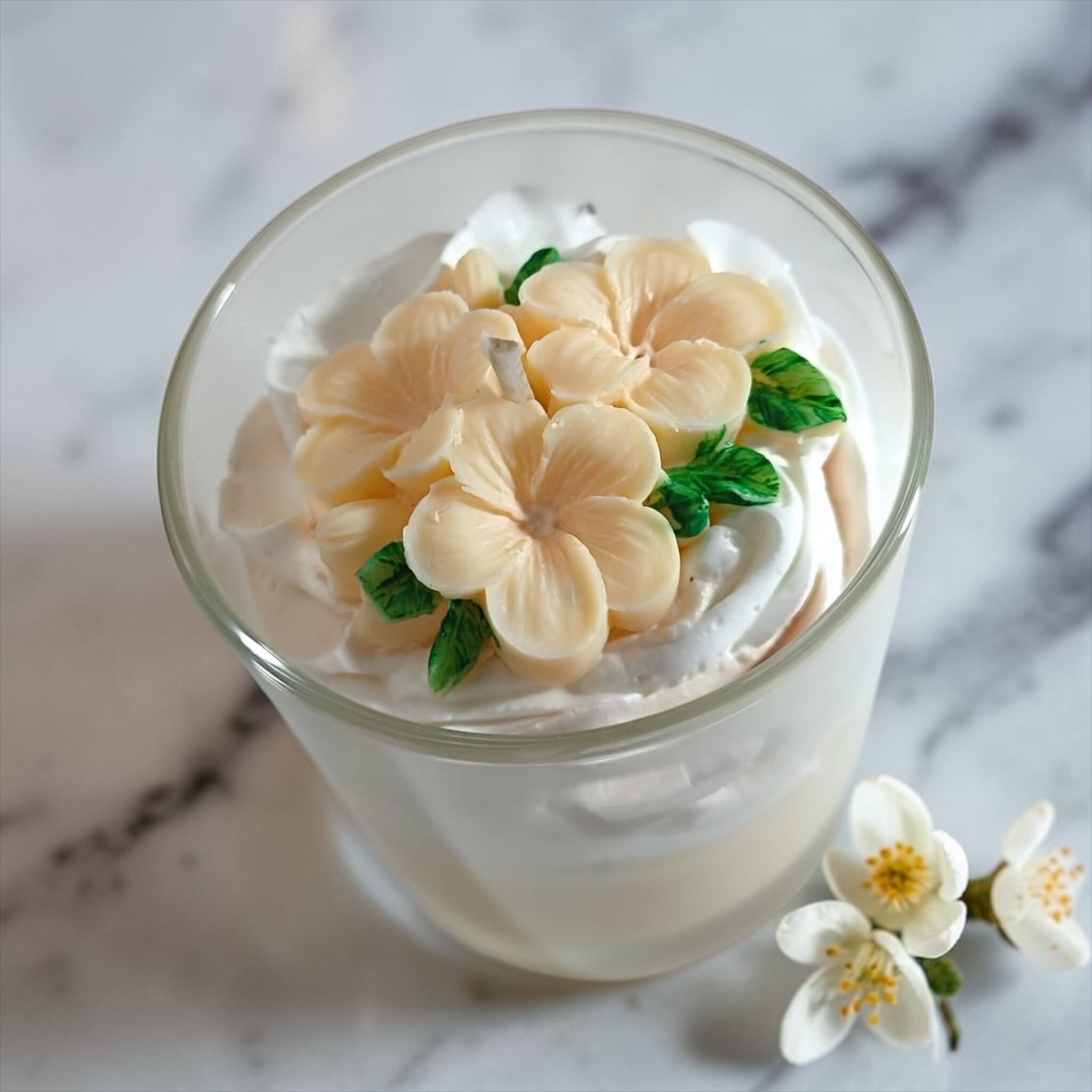 Handcrafted orange blossom scented candle – decorative candle (200g) – made in France