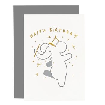 Carte d'anniversaire de l'enfant éléphant