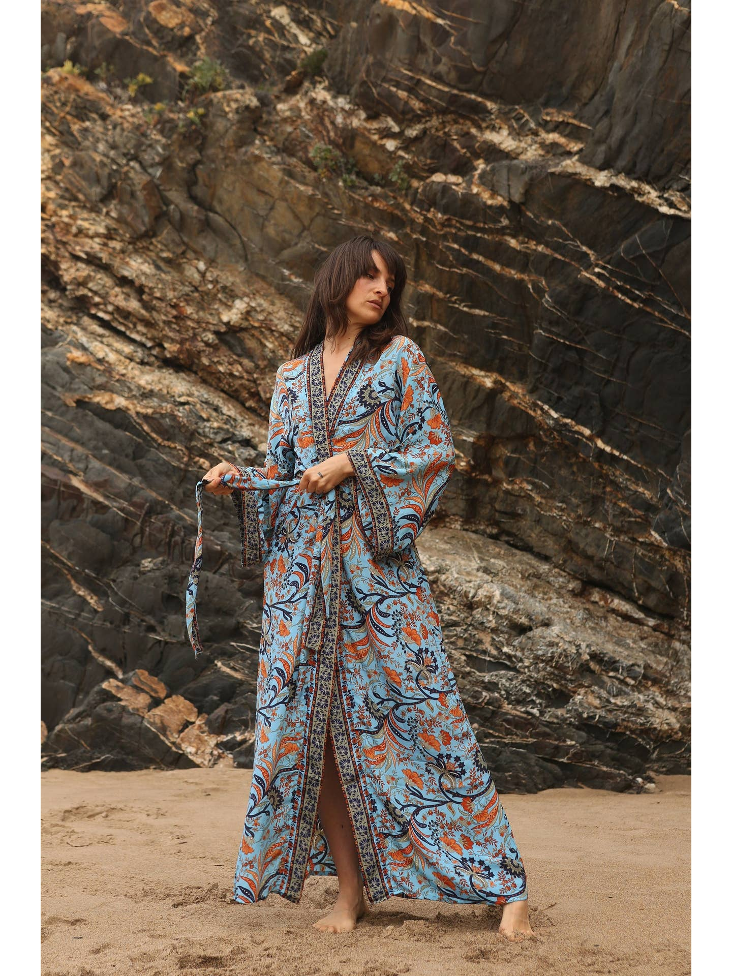 Luxury Silk-Mix Bohemian Kimono | One Size (UK 8-14) | Boho Beach Wrap, Kimonos, Pack of 10 Pcs