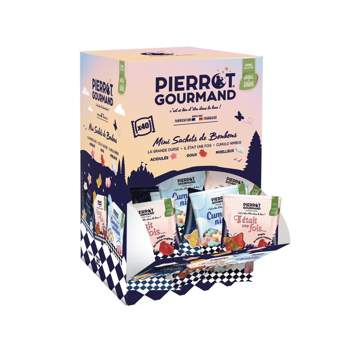 Süßigkeiten – Spenderbox mit 40 gemischten Mini-Tüten