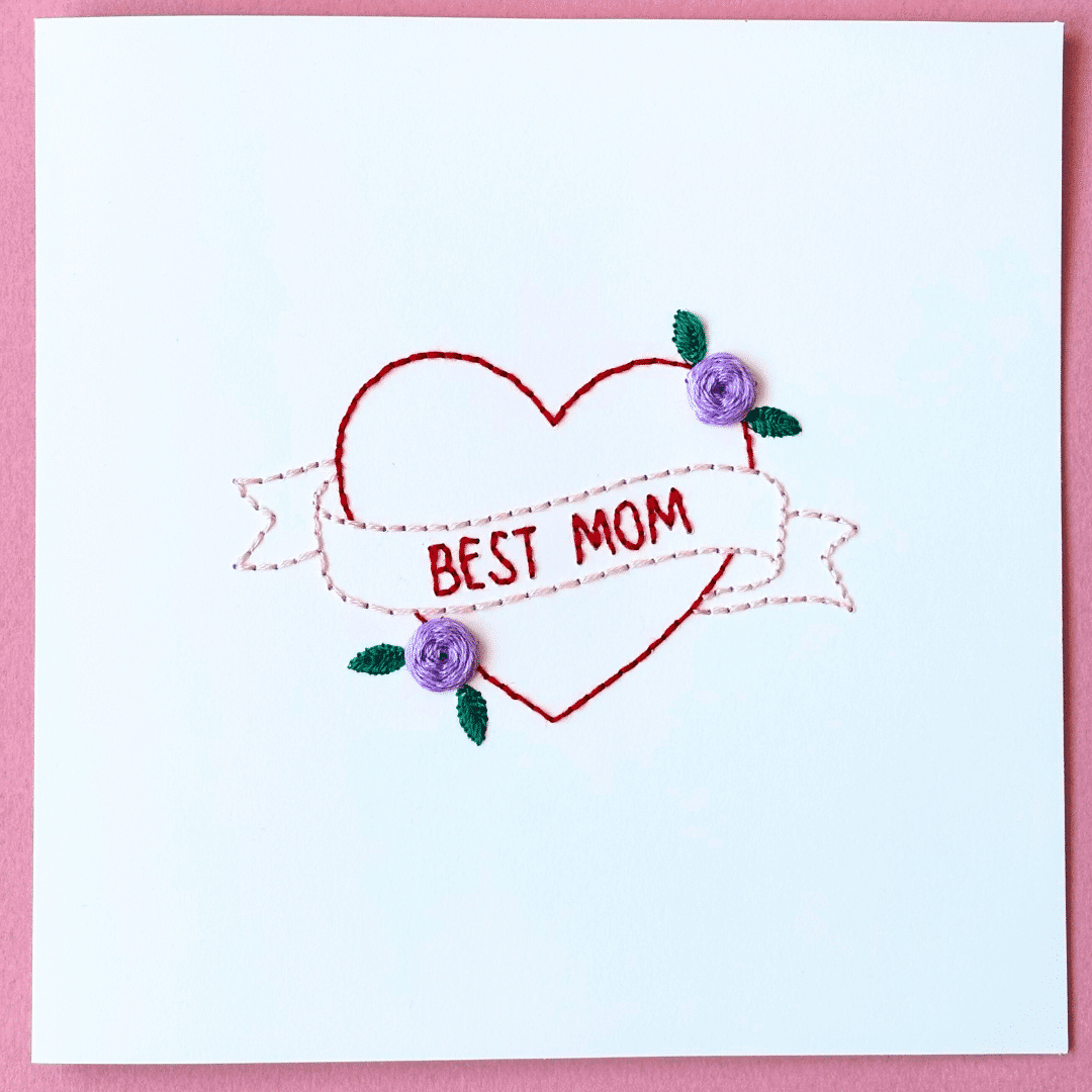 Tarjeta de bordado DIY para la mejor mamá | Tarjeta para el Día de la Madre/Cumpleaños | Kit DIY | Kit de bordado | Pasatiempos creativos | Actividad de manualidades para adultos