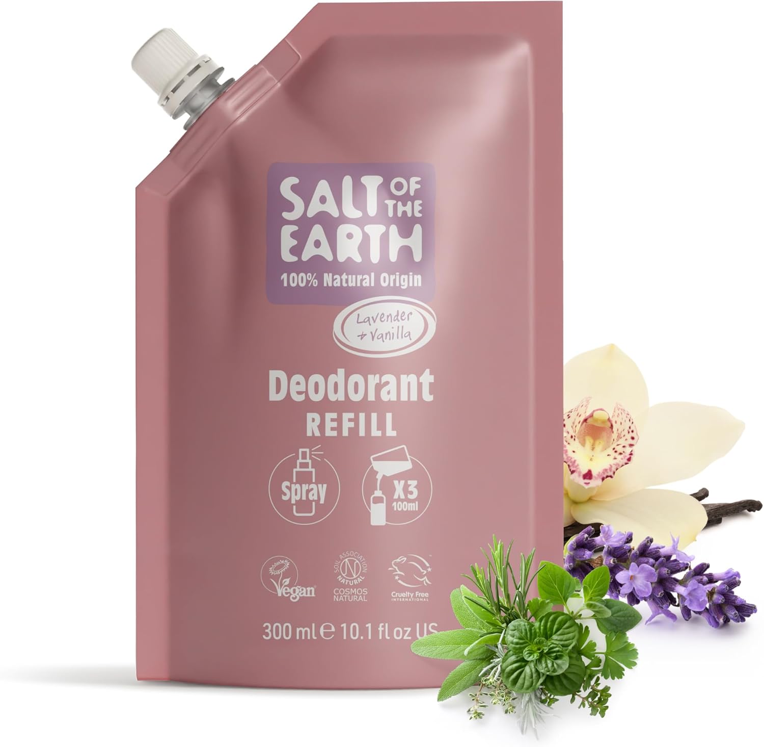 Salt of the Earth Deospray Nachfüllpackung Lavendel & Vanille 300 ml