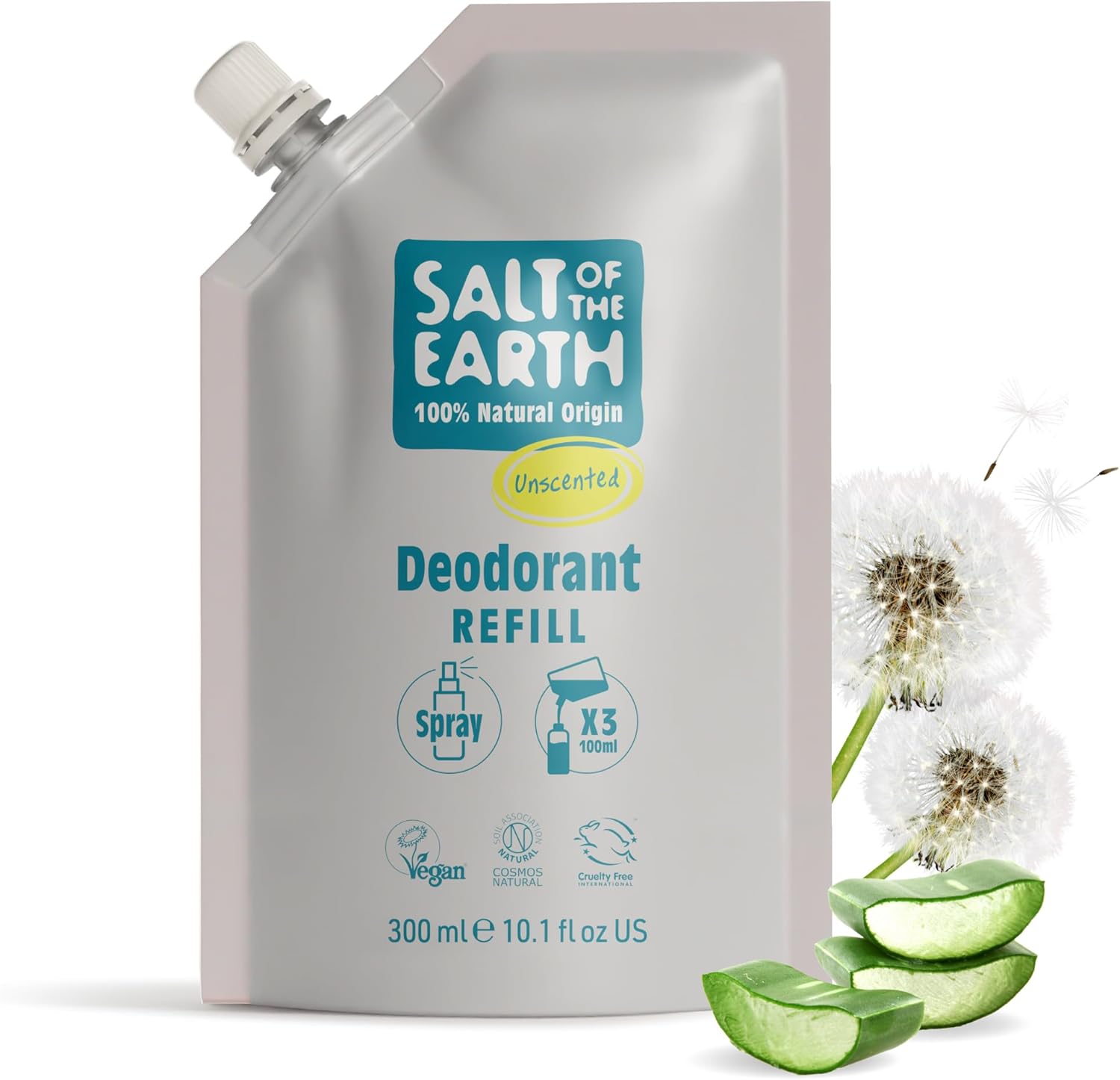 Salt of the Earth Deospray Nachfüllpackung, unparfümiert, 300 ml