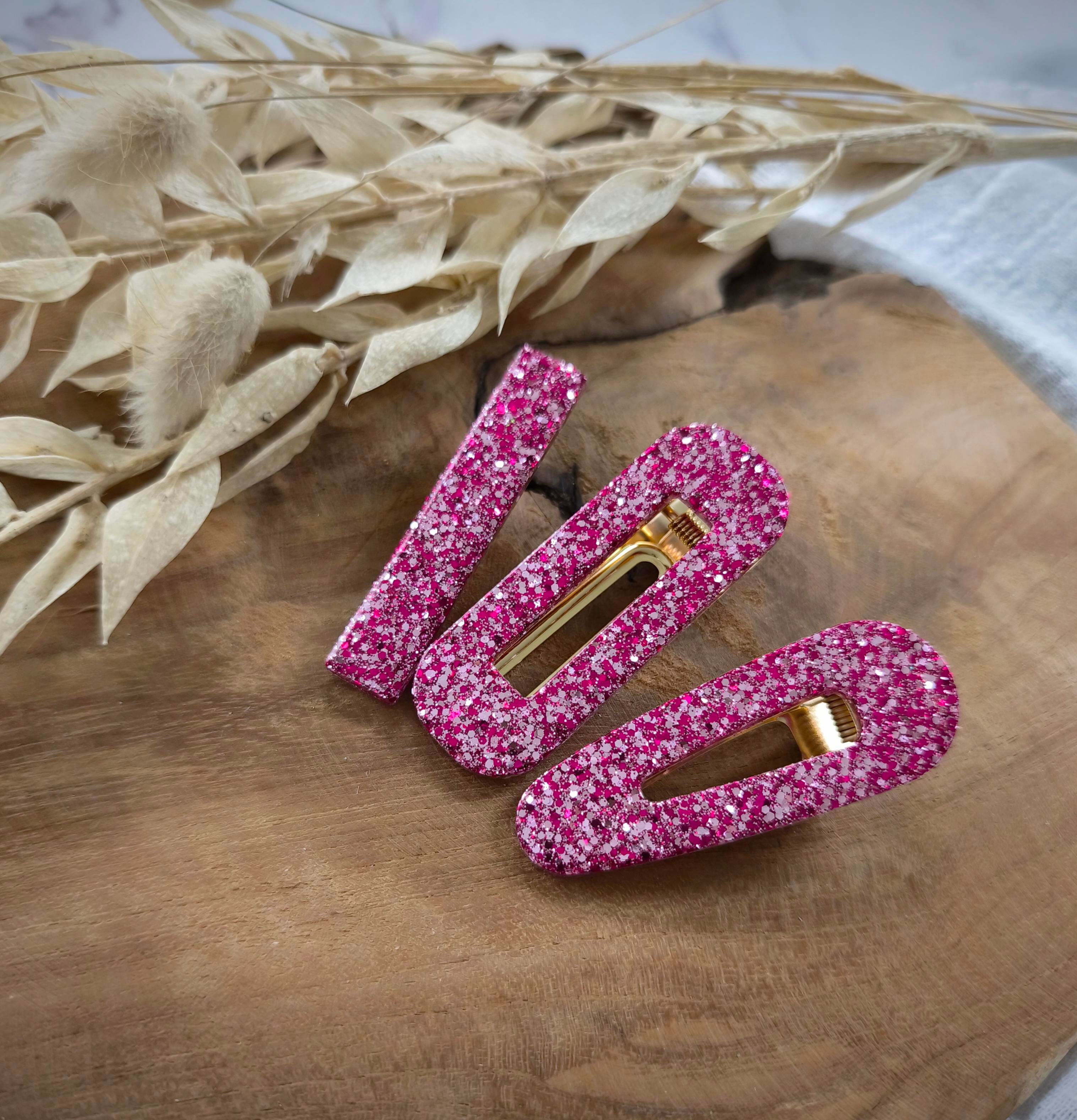 Barrette résine pink/purple mini