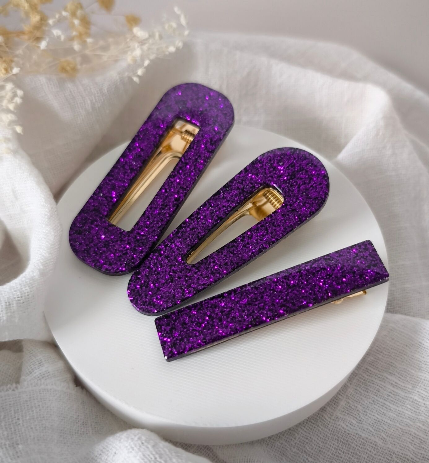 Barrette résine Violette