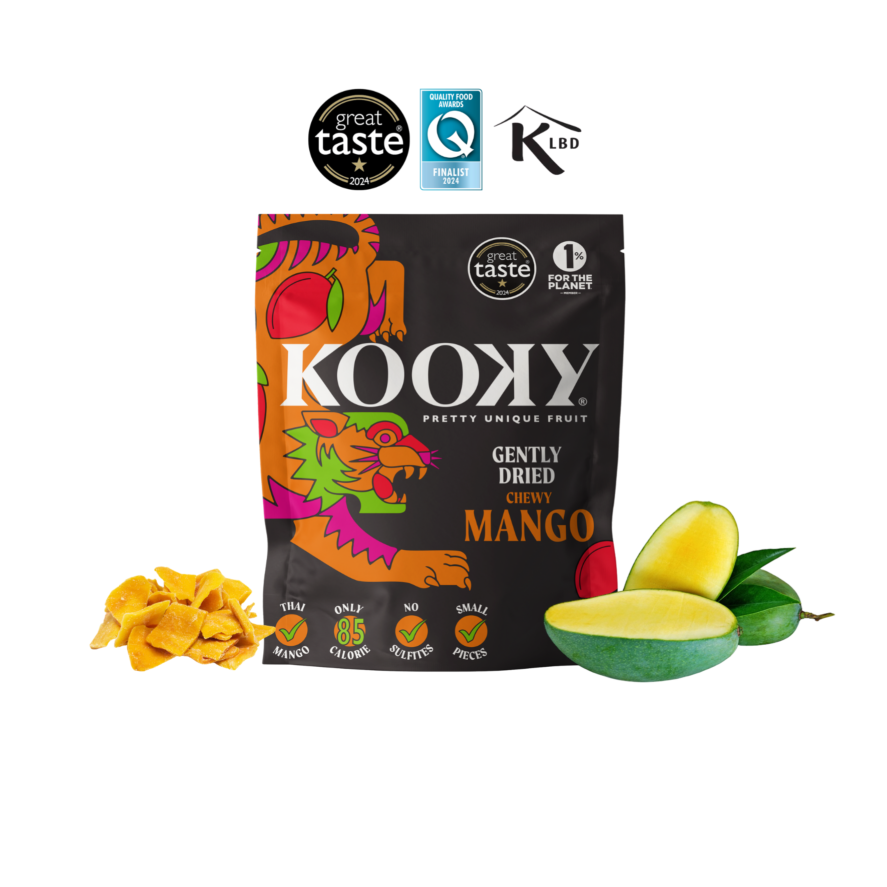 Mangues séchées délicatement | 12 sachets | Moelleuses, tendres et juteuses | Fruits tropicaux séchés pour petits et grands | À emporter | En-cas sain