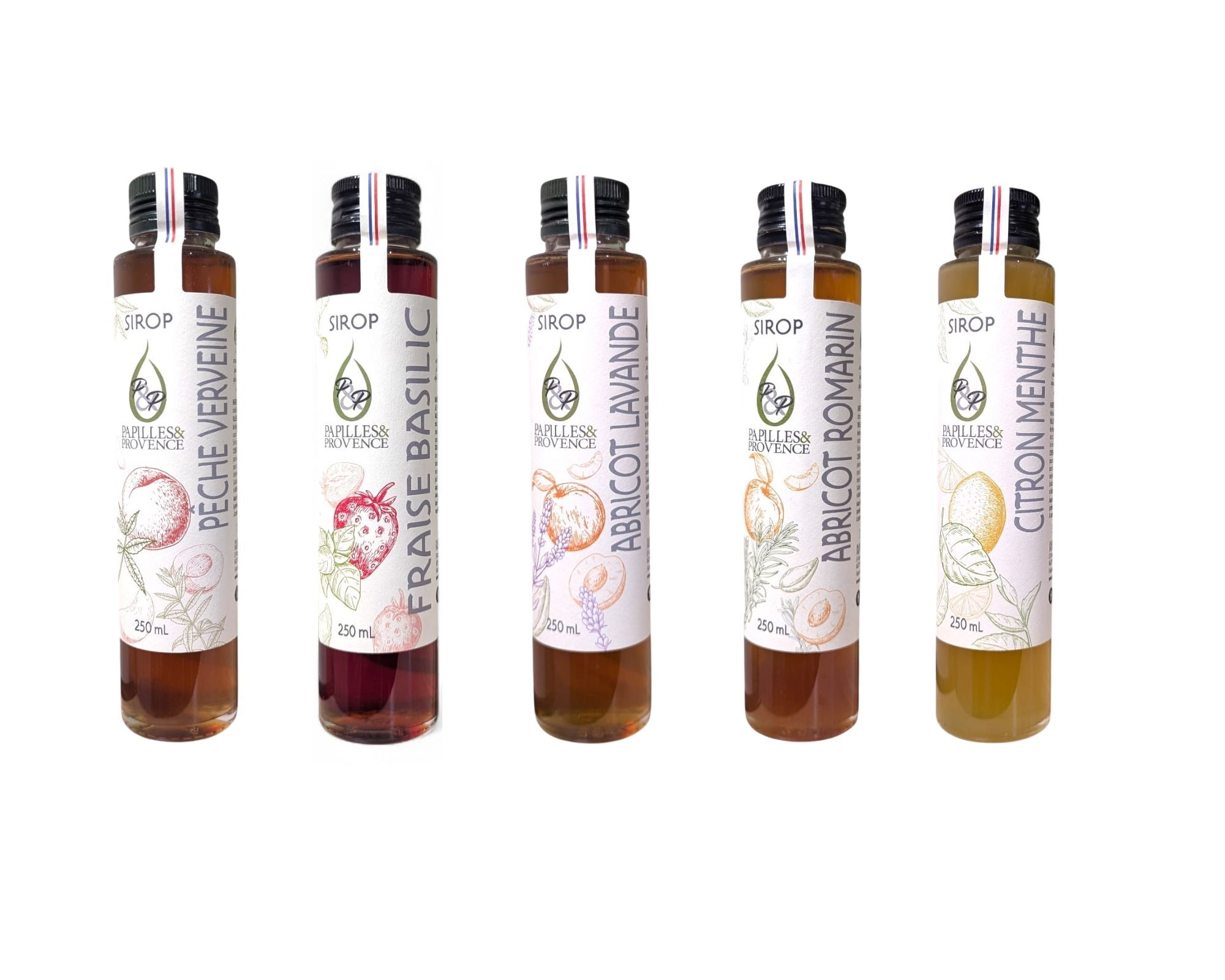 Sirops Artisanaux - Pack Découverte Assemblage (fruits et plantes) : 5 x 250mL