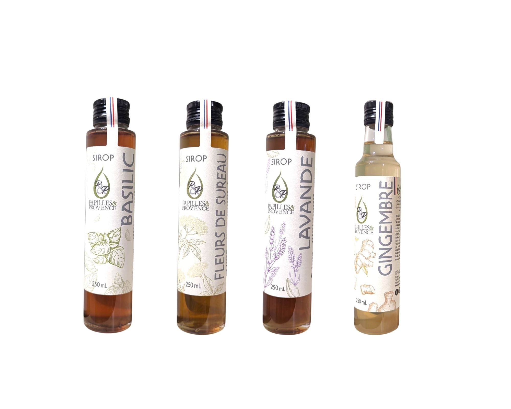 Sirops Artisanaux - Pack Découverte (plantes) : 4x250mL