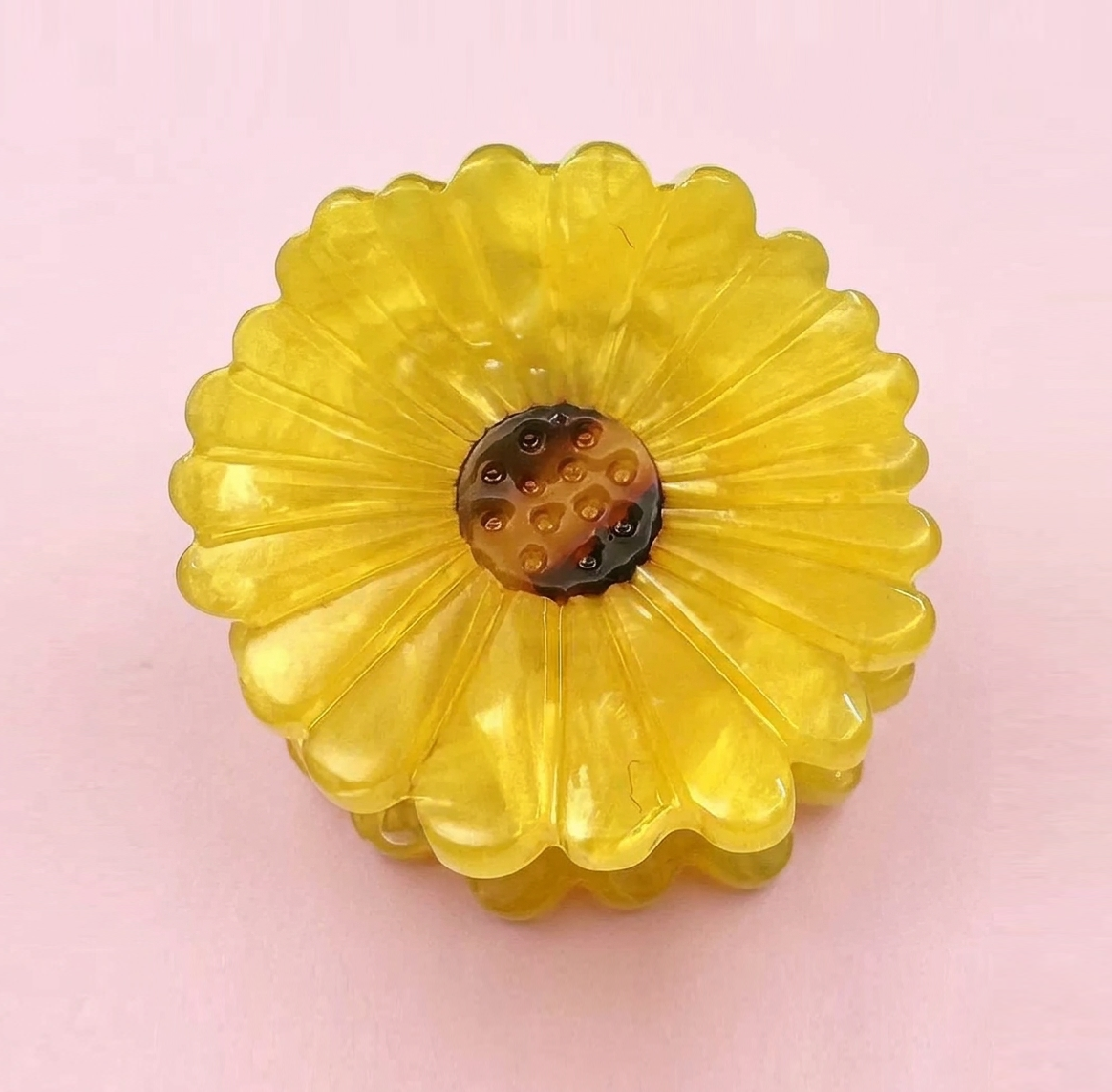 Mini fermaglio per capelli in acetato, girasole colorato