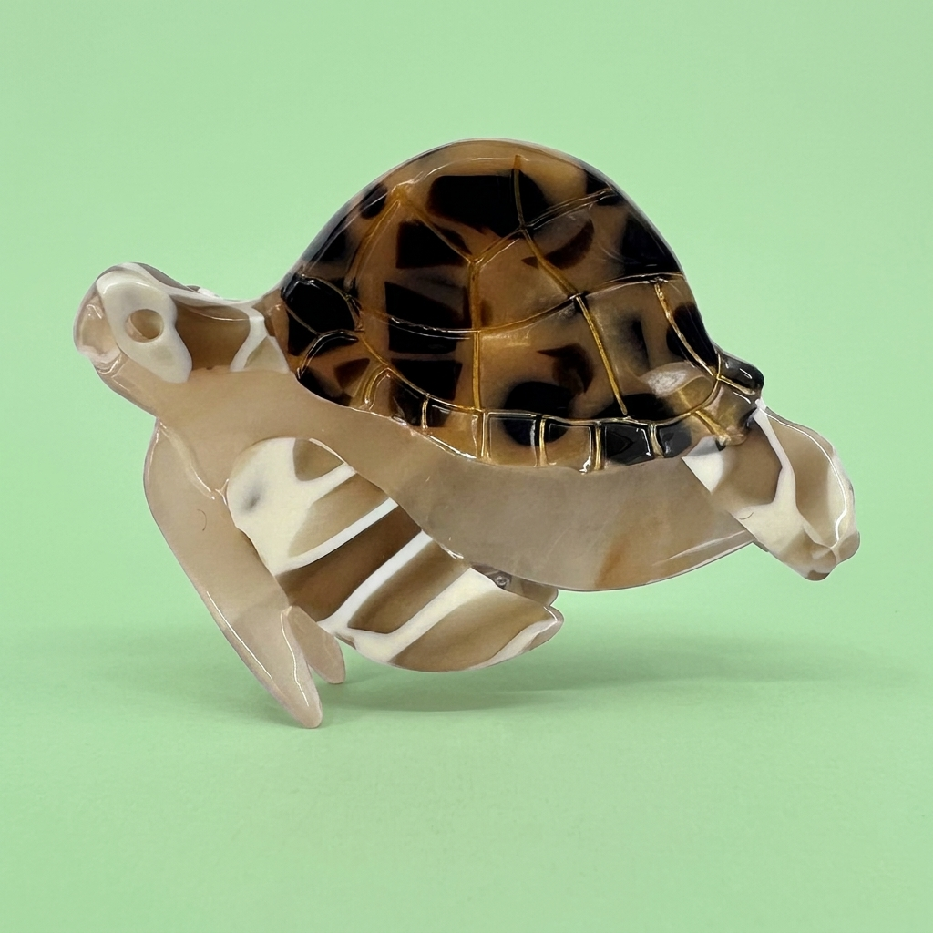 Mini fermaglio per capelli in acetato, elegante tartaruga
