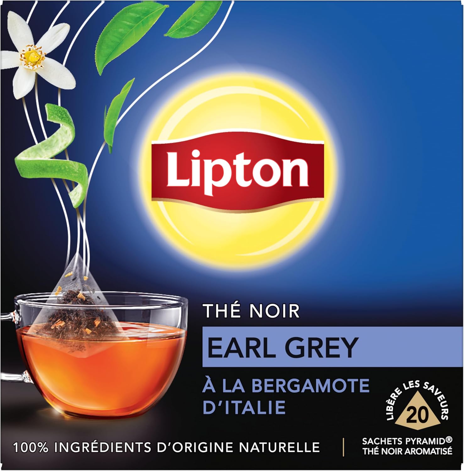 Lipton Earl Grey Black Tea with Italian Bergamot 20 Pyramid® Tea Bags