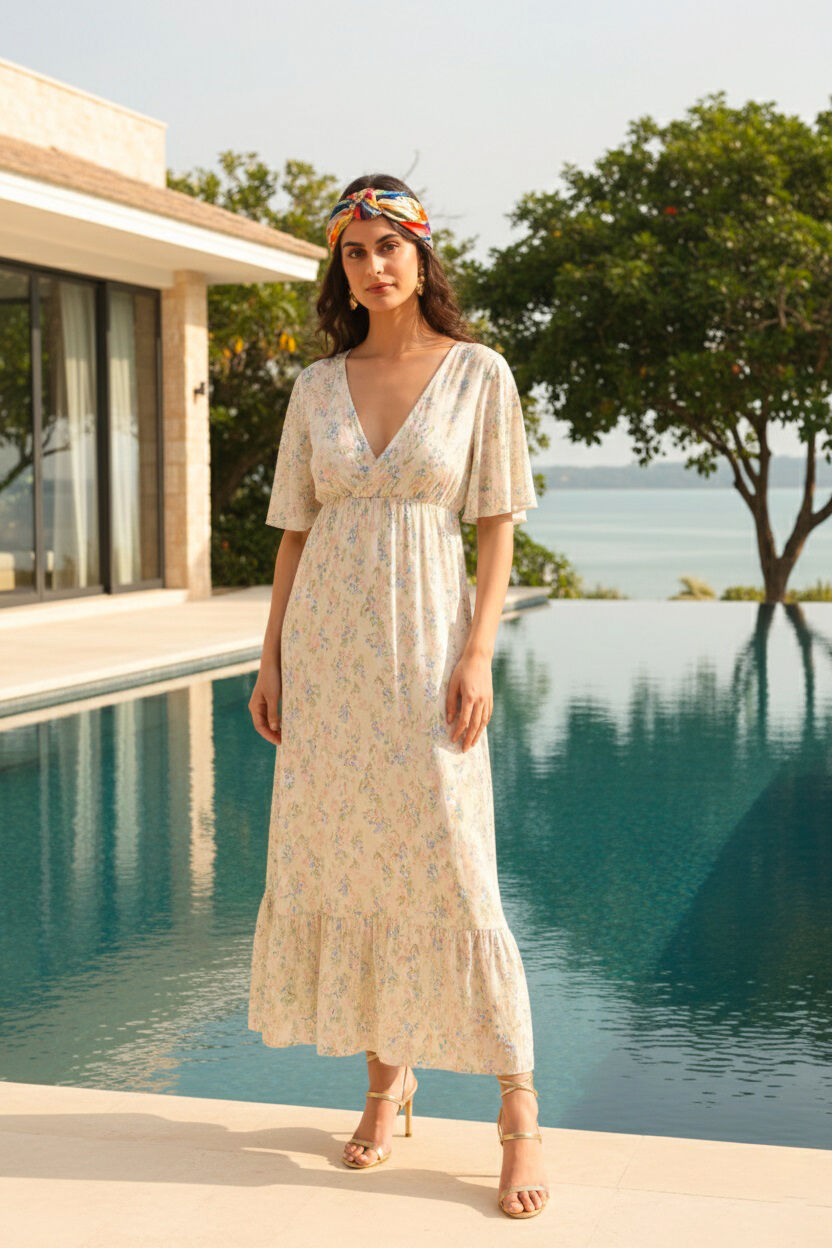 Floral maxi dress - M208-1