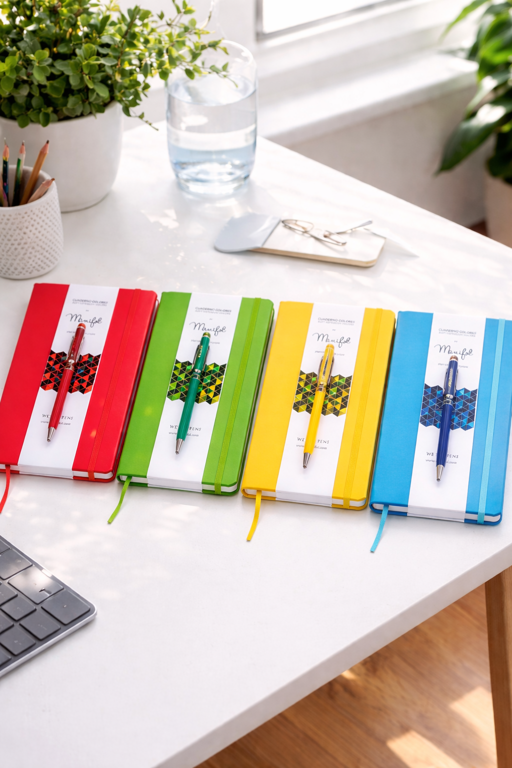 A5 Notizbuch aus Kunstleder mit passendem Stift