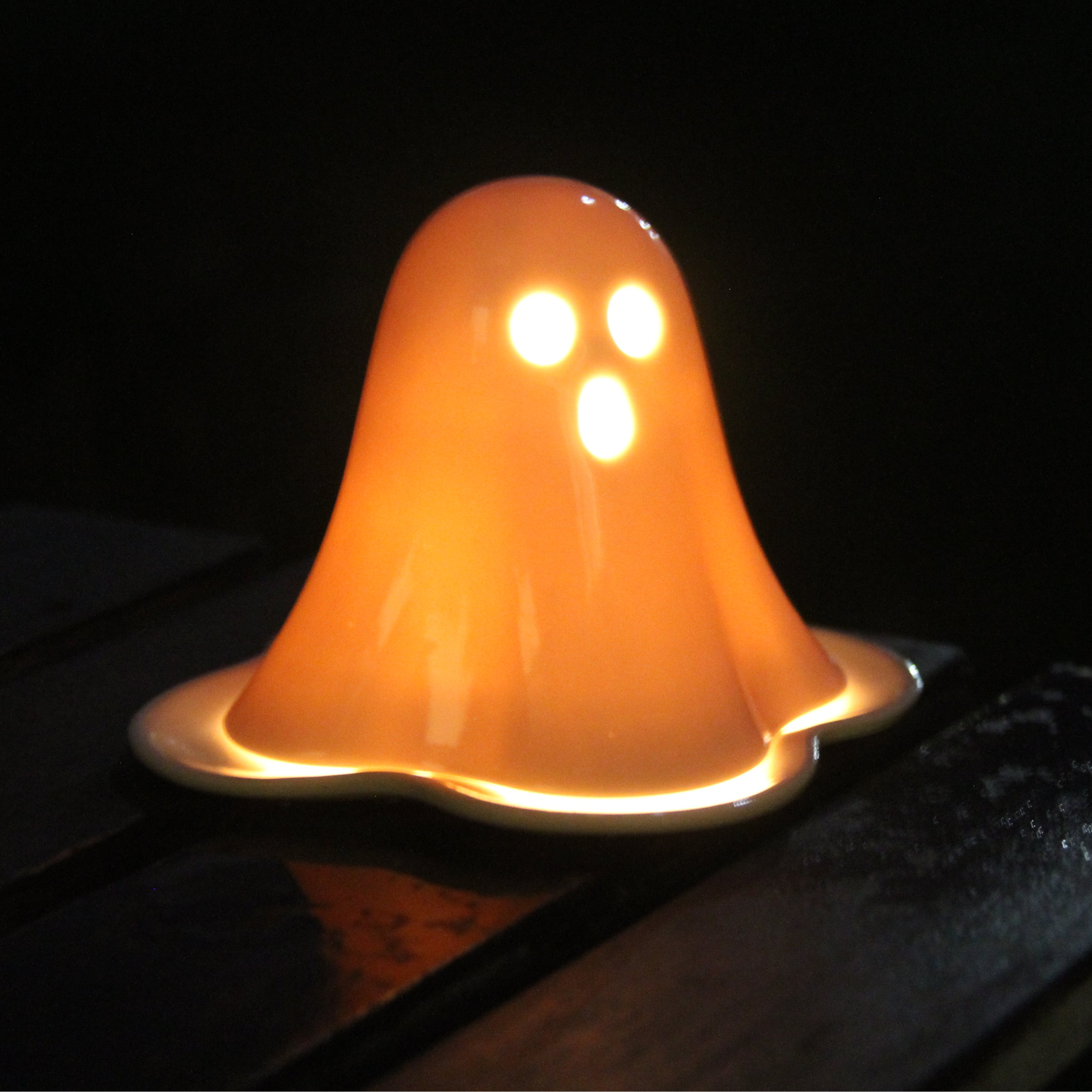 Geister-Teelichthalter (Einzigartiger Teelichthalter, speziell für Halloween entworfen, durchscheinend im Dunkeln)