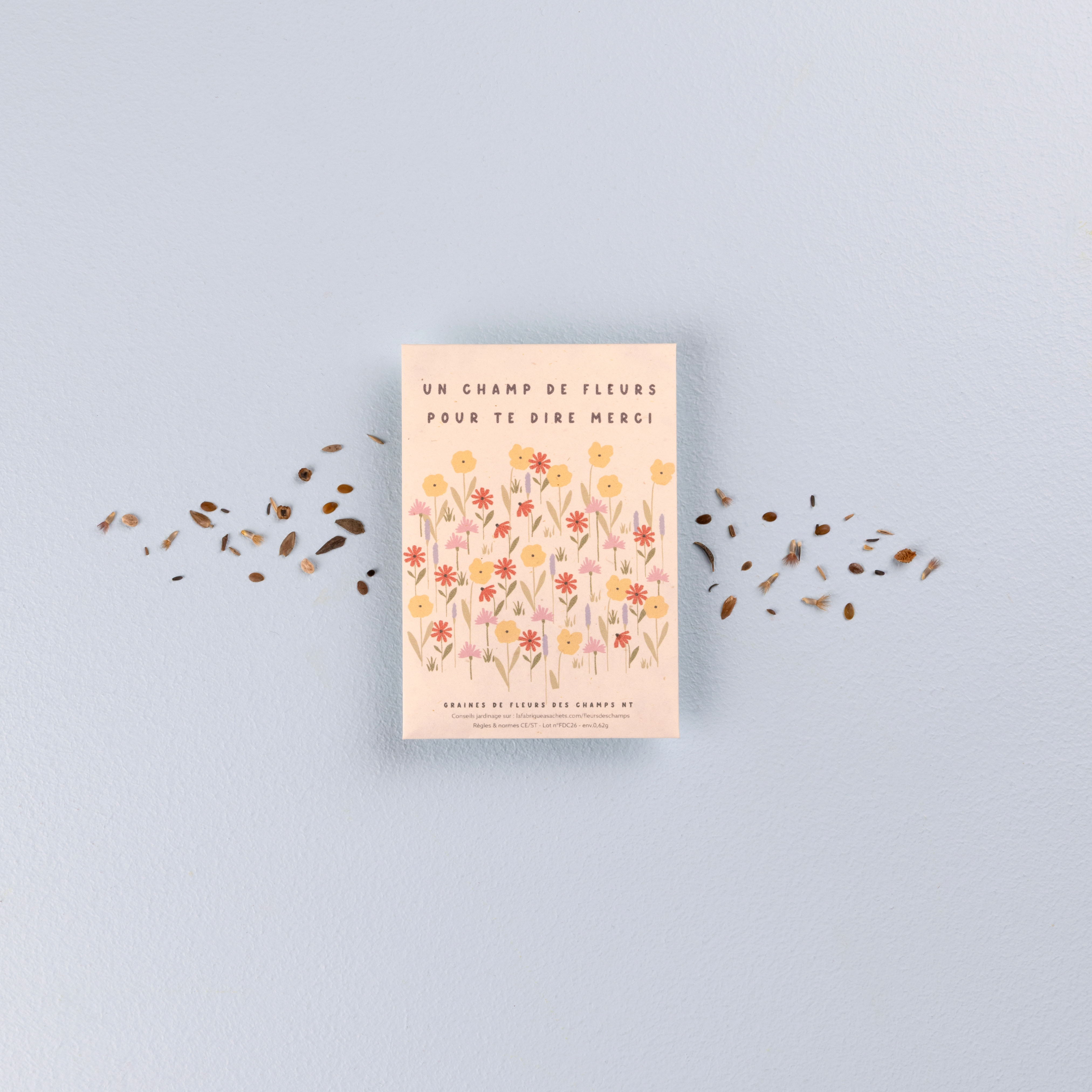 Un champ de fleurs pour te dire merci - Sachets de graines de fleurs des champs