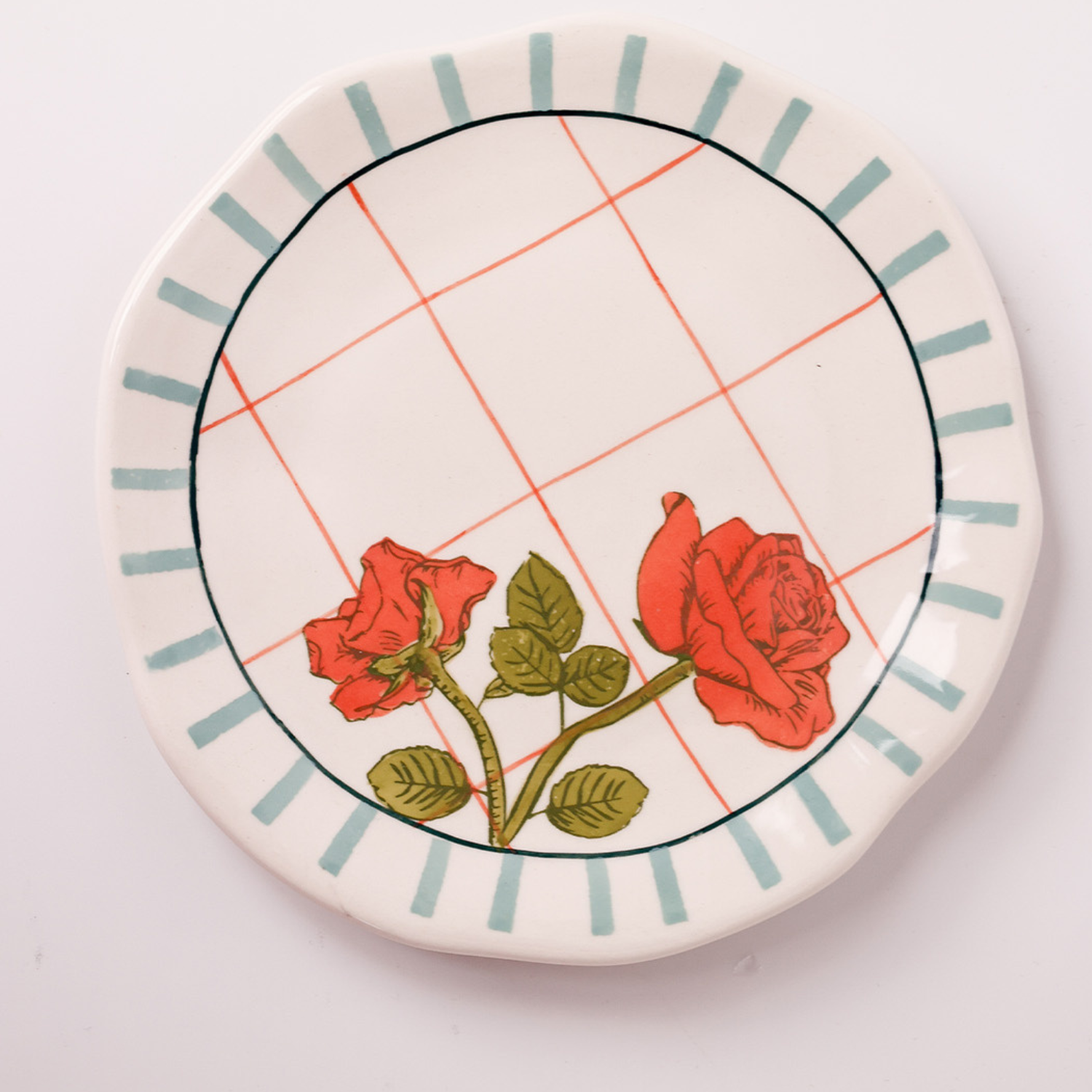 Tea Garden Handpainted Ceramic Snack Plate 16 cm