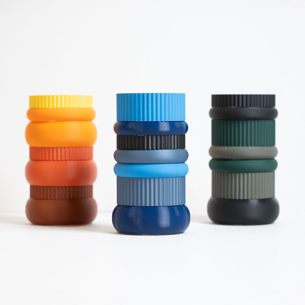 Modular Vase - 100% plant-based, modern, colorful and original decoration - 20cm