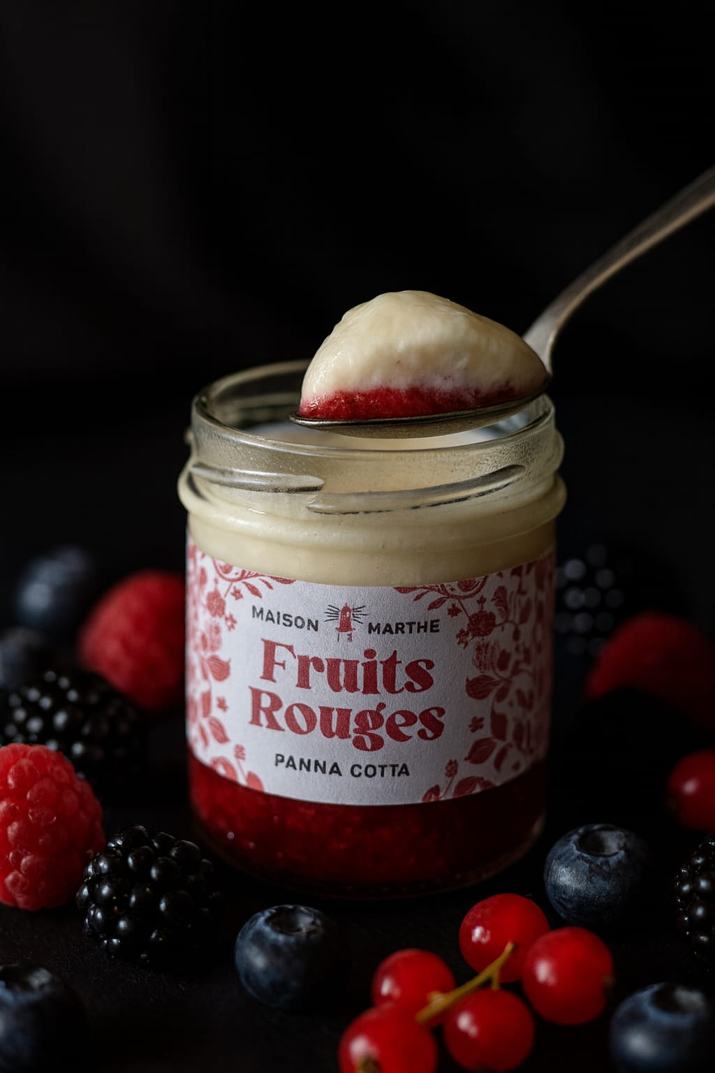 Panna Cotta bi-couche Fruits rouges - 130gr - STOCKAGE FRAIS