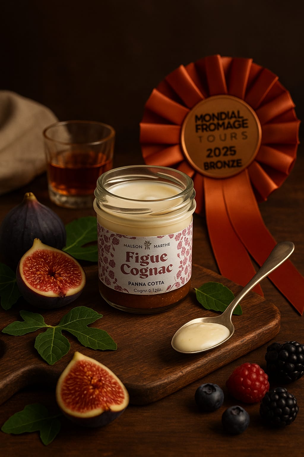 Two-layer fig and cognac panna cotta - 130g - KEEP REFRIGERATED