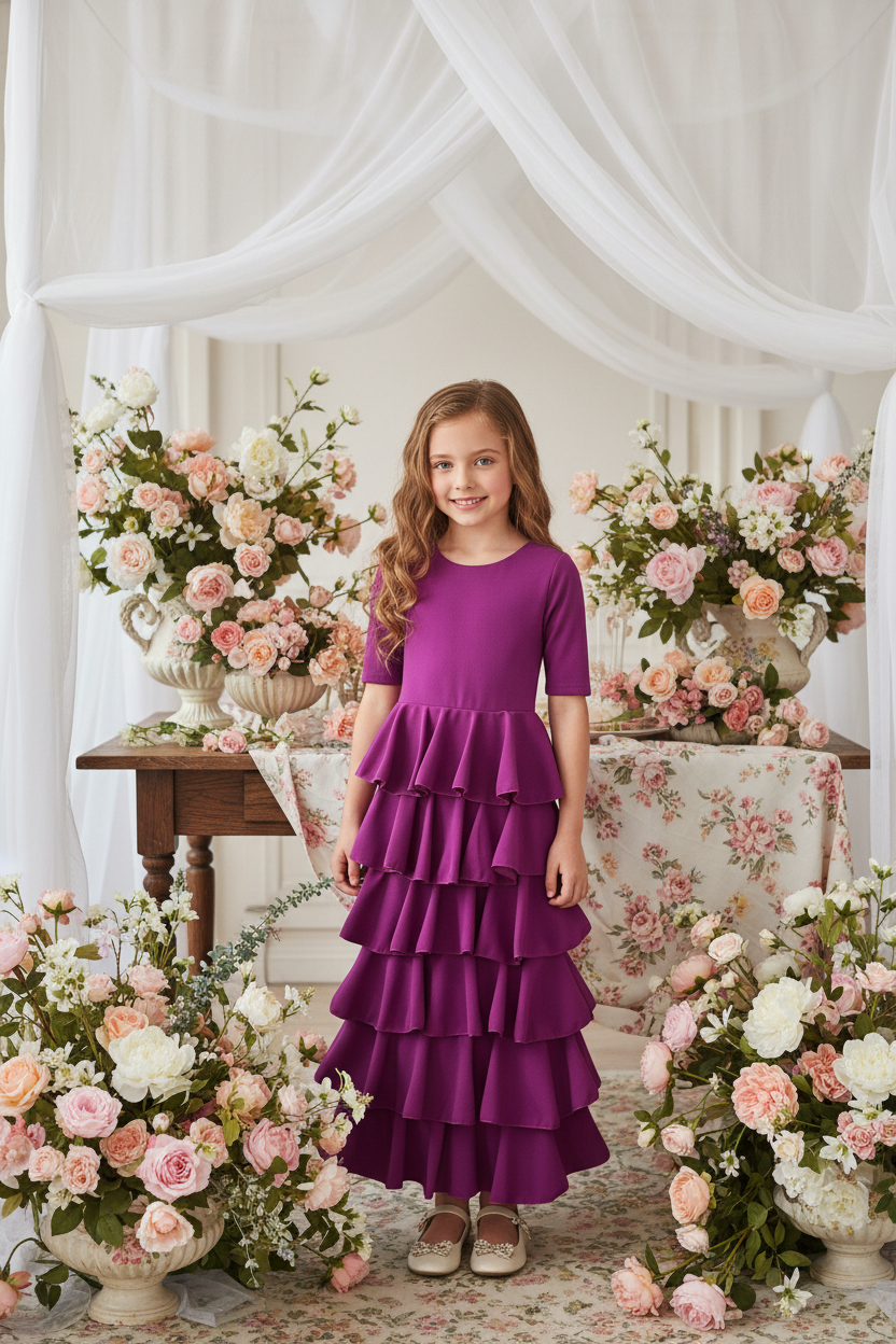Flamenco-Kleid für Mädchen - KL503 - BUGANVILLA
