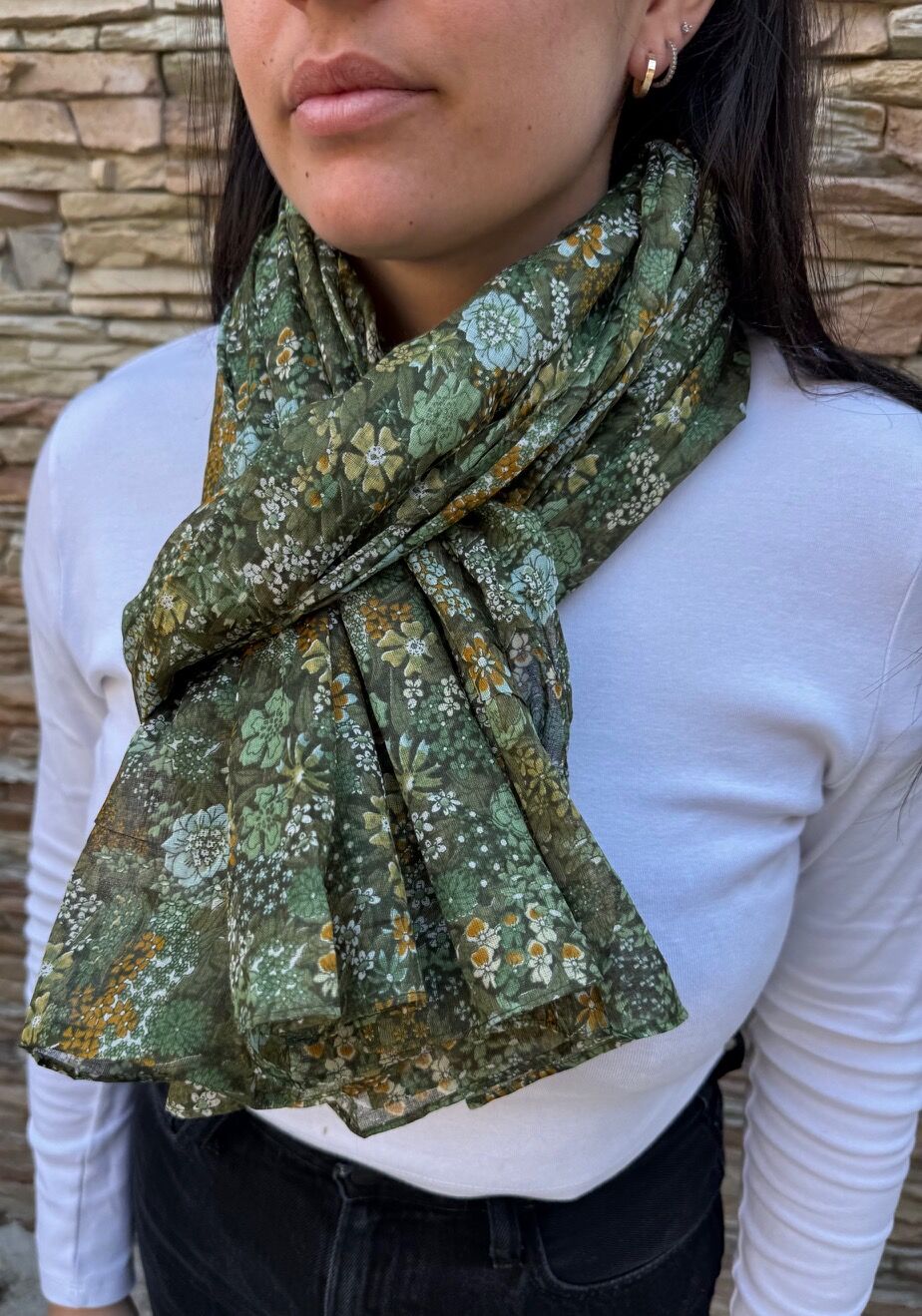 Women's scarf with Liberty print, 100% Indian cotton