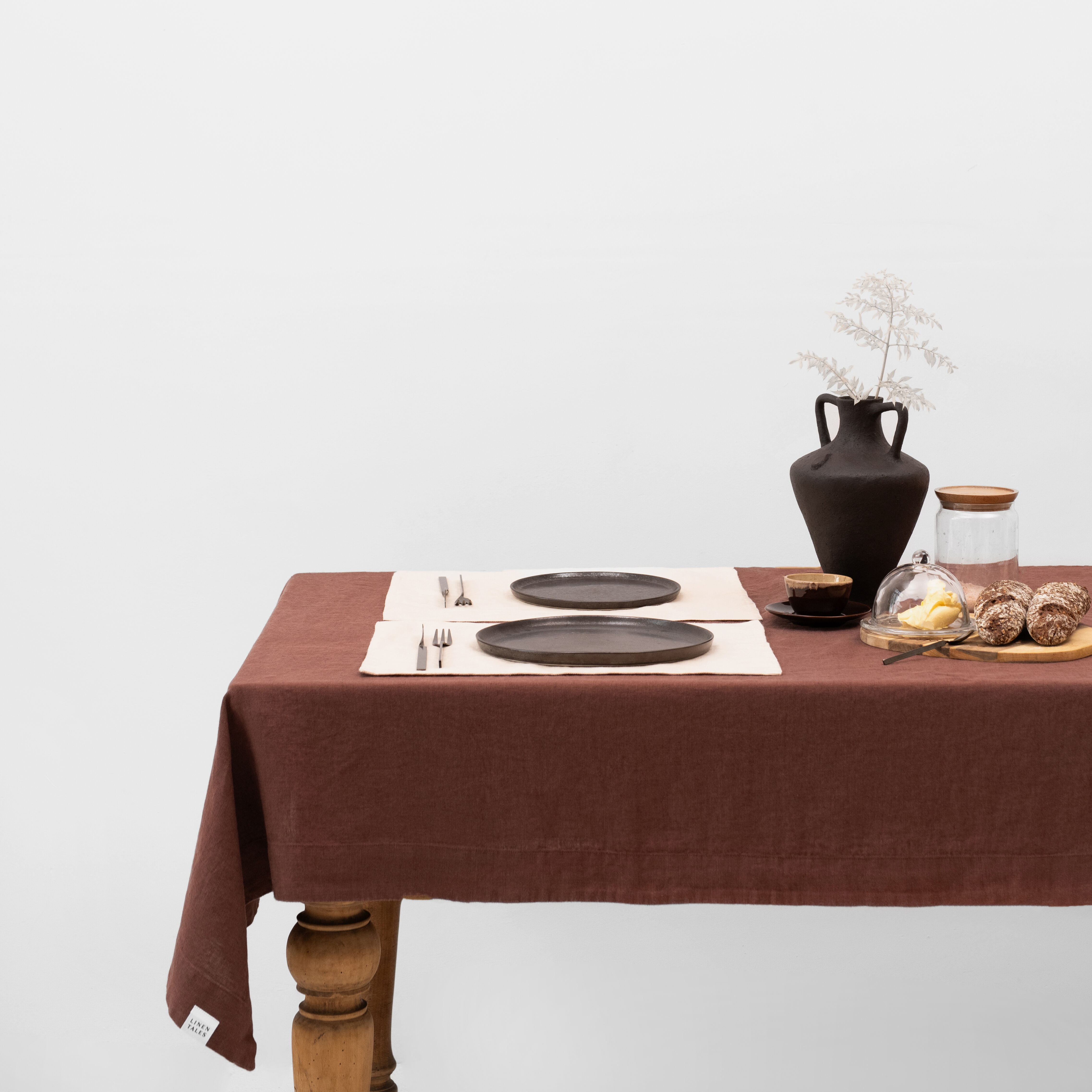 Chocolate Linen Tablecloth