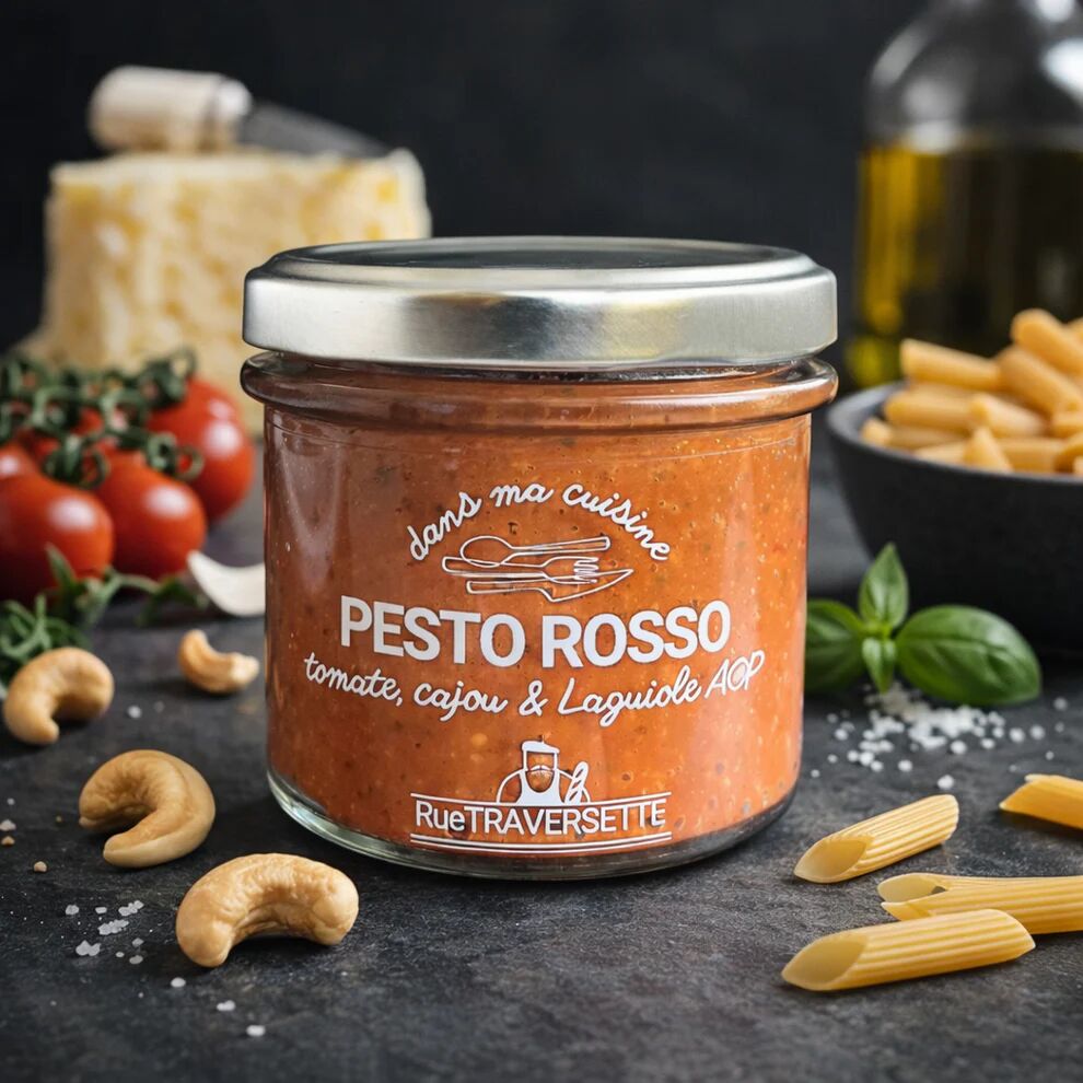 Condiment végétarien│ Sauce pesto rosso ▸ Tomate, Cajou et Laguiole AOP