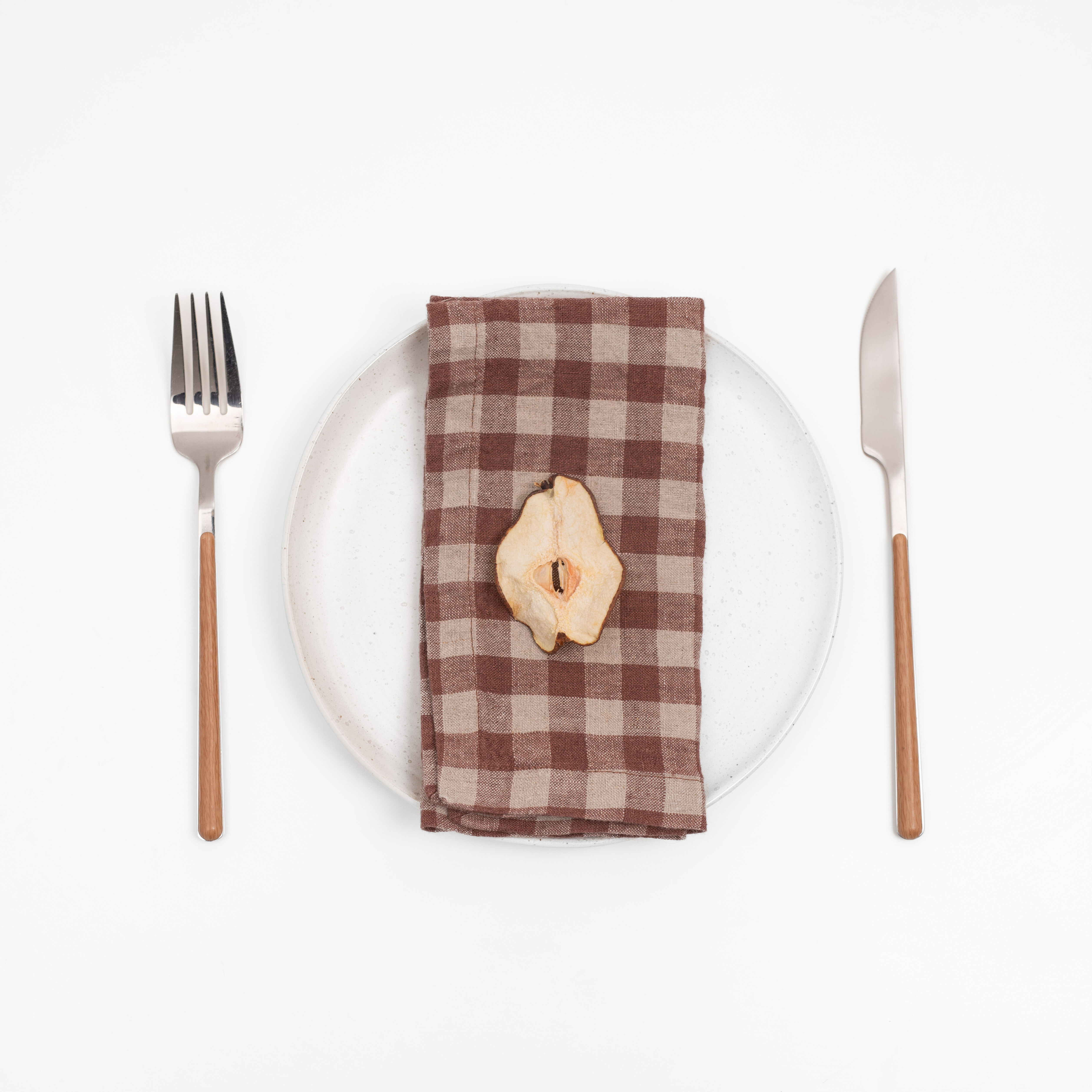 Chocolate Gingham Linen Napkins Set of 2