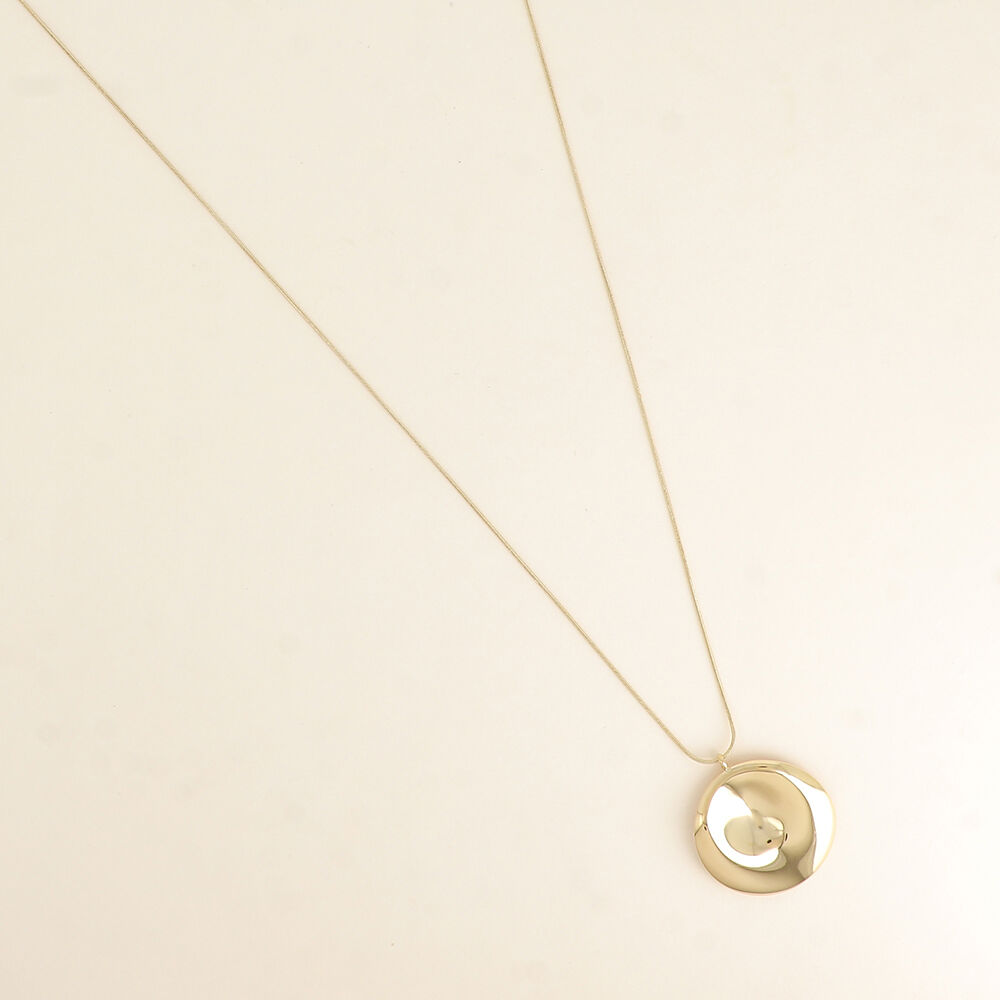 Sautoir - pendentif forme incurvée et maille serpent