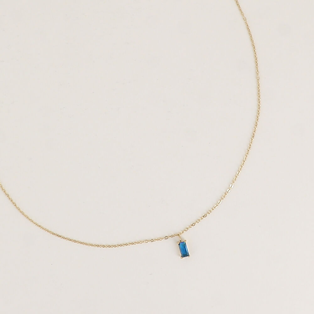 Necklace - rectangular crystal pendant
