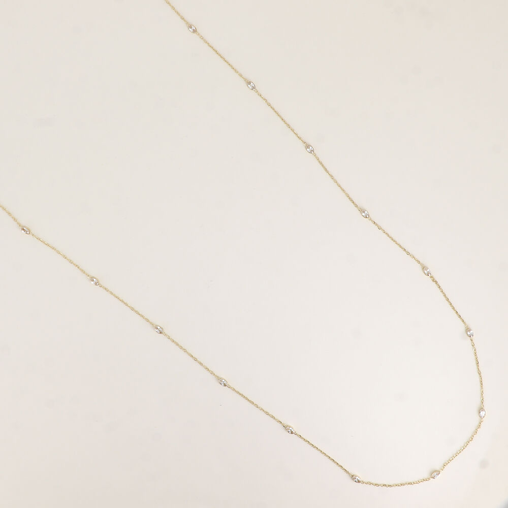 Necklace - oval crystals