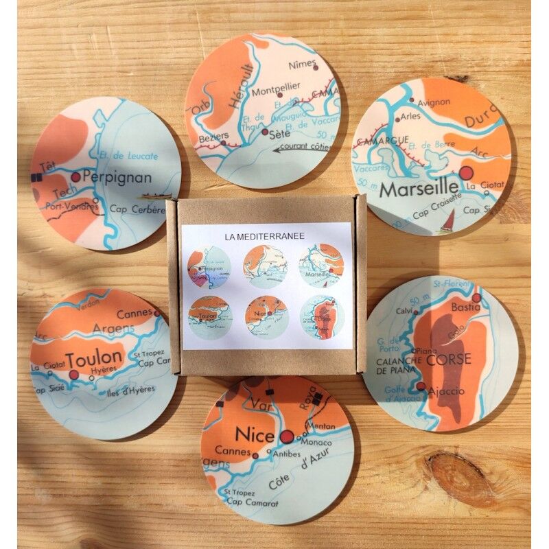 SET OF 6 "MEDITERRANEAN" COASTERS