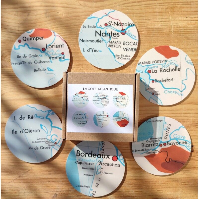 SET OF 6 "ATLANTIC COAST" COASTERS