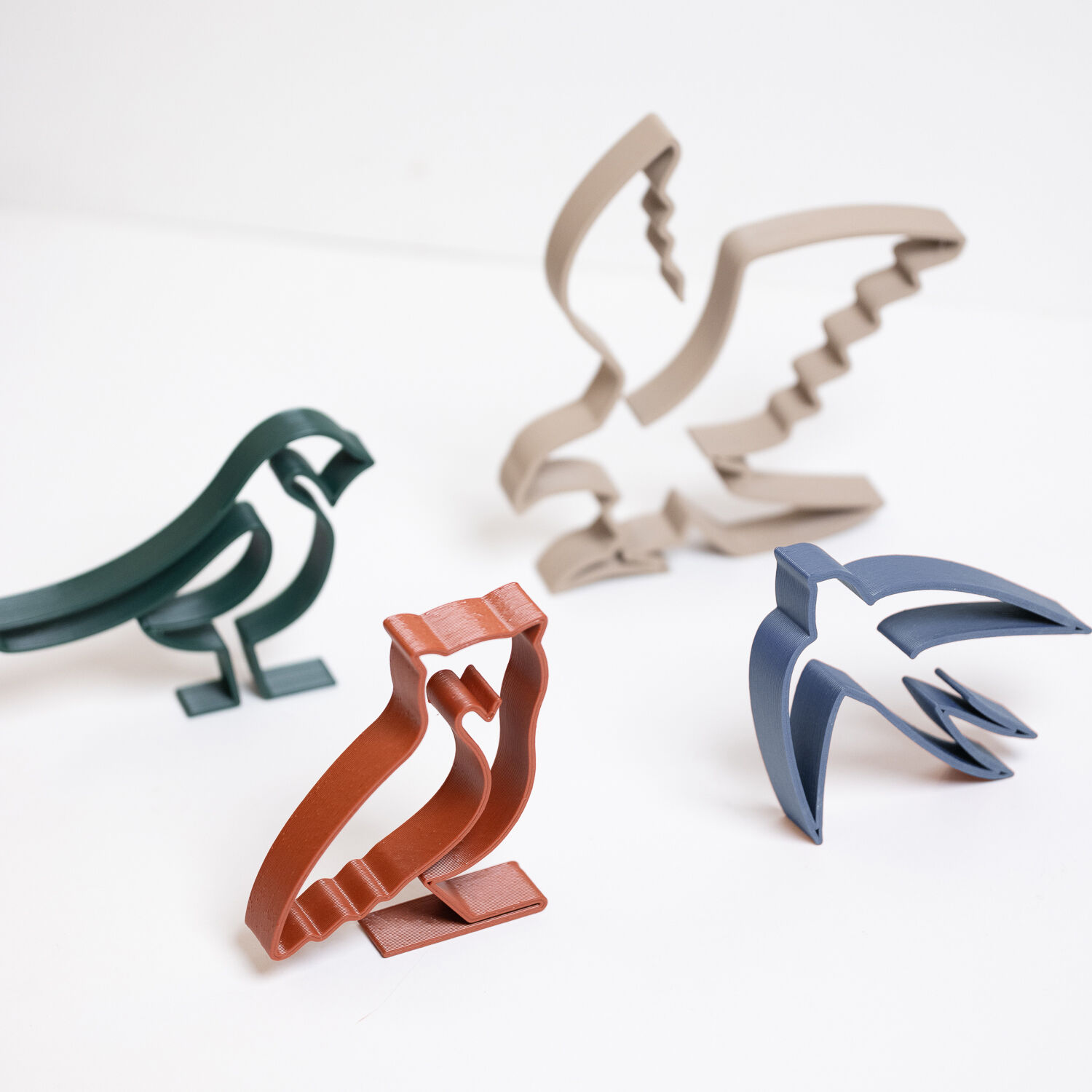 Bird Wall Decor – Minimalist 3D Printed Silhouettes – Owl, Swallow, Eagle and Sparrow – Modern Nature Decor
