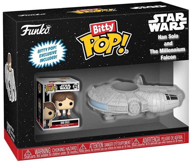 Coffret Figurine Funko Bitty POP! Han Solo chevauche le Faucon Millenium de Star Wars